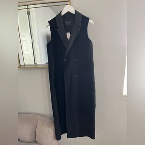 Banana Republic Longline Double Breasted Wool blend Vest Coat Size Small